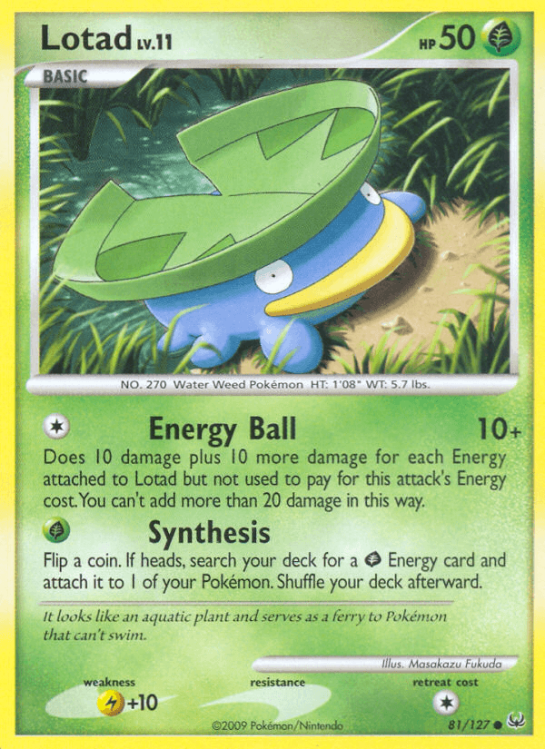 Lotad, carta 81 de Platinum