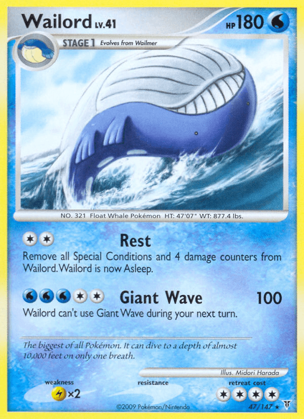 Wailord, carta 47 de Supreme Victors