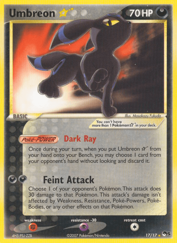 Umbreon ☆, carta 17 de POP Series 5