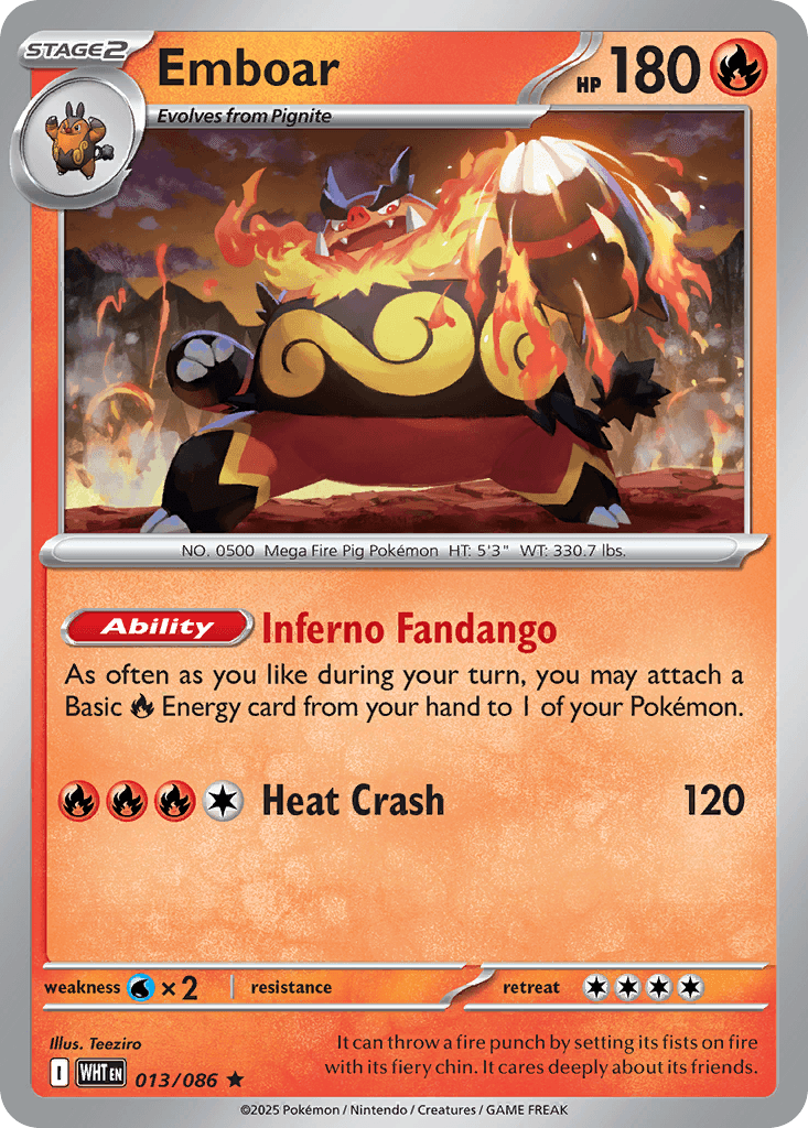 Emboar, carta 013 de White Flare