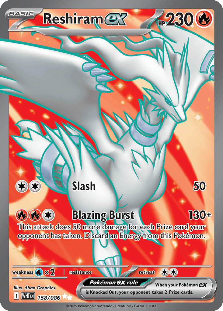 Reshiram ex, carta 158 de White Flare