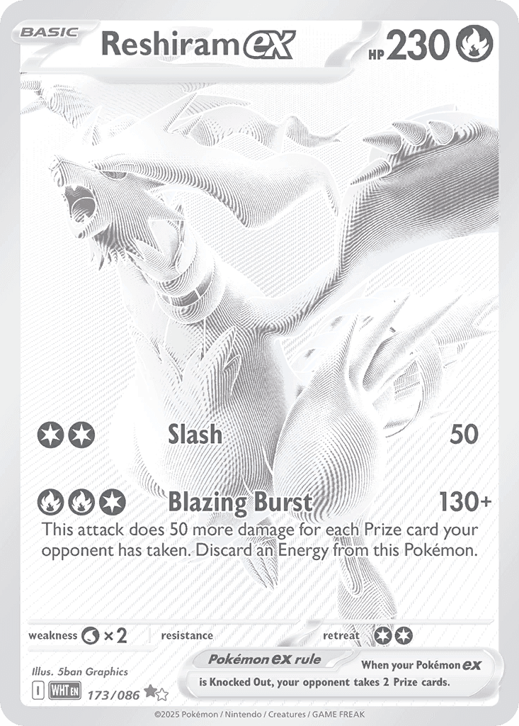 Reshiram ex, carta 173 de White Flare