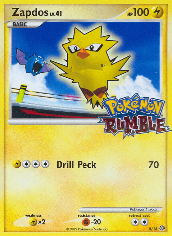 Zapdos, carta 8 de Pokémon Rumble