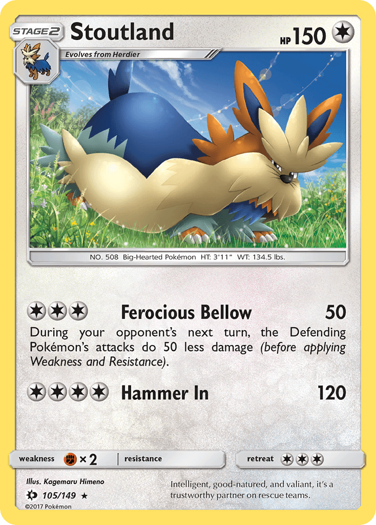 Stoutland, carta 105 de Sun & Moon