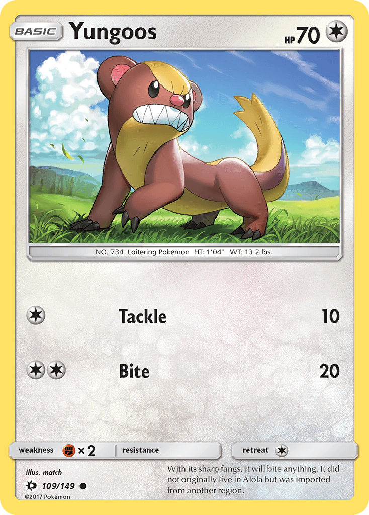 Yungoos, carta 109 de Sun & Moon