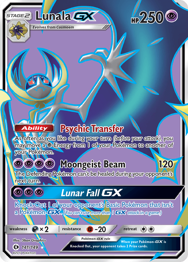 Lunala GX, carta 141 de Sun & Moon