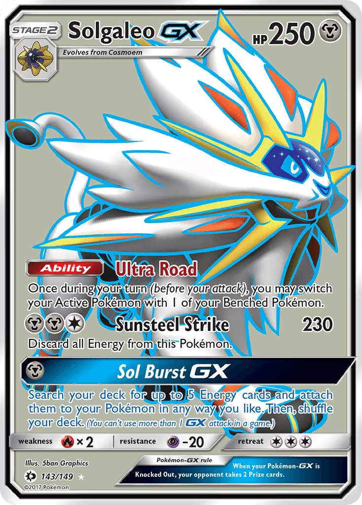 Solgaleo GX, carta 143 de Sun & Moon