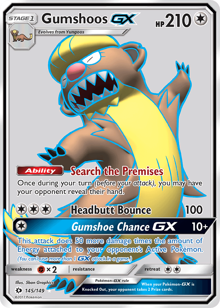 Gumshoos GX, carta 145 de Sun & Moon