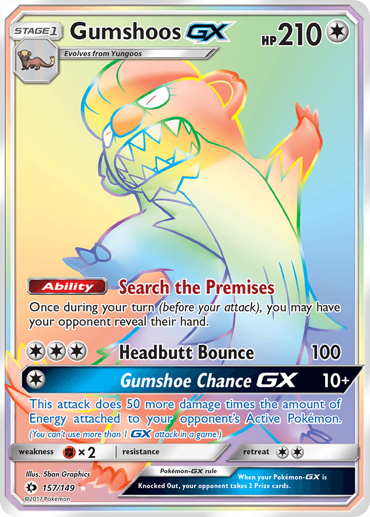 Gumshoos GX, carta 157 de Sun & Moon