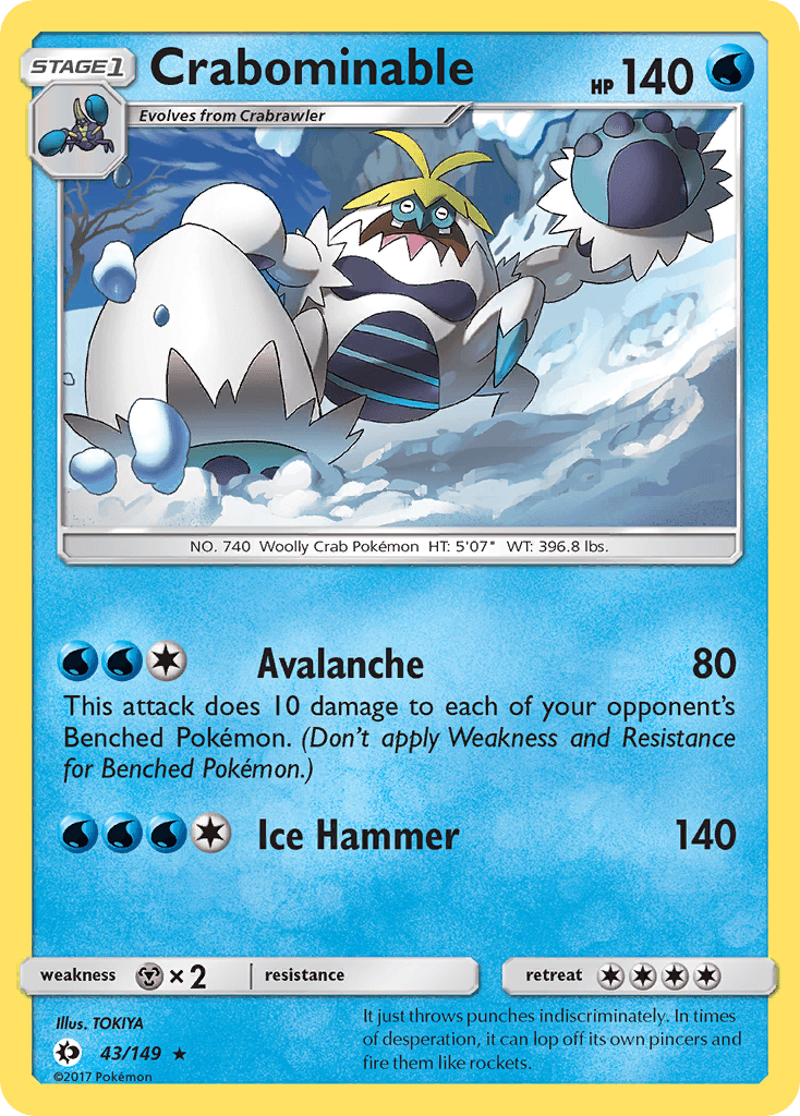 Crabominable, carta 43 de Sun & Moon