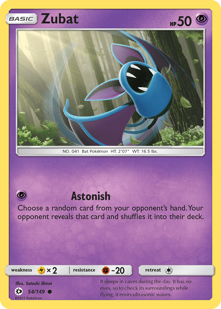 Zubat, carta 54 de Sun & Moon