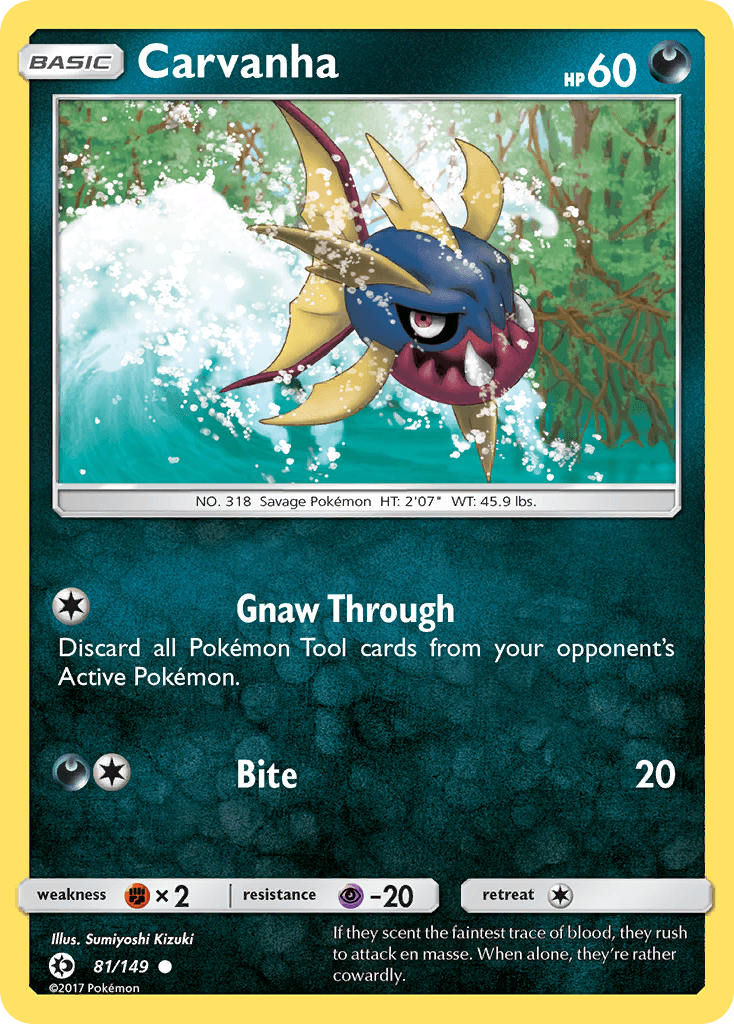 Carvanha, carta 81 de Sun & Moon