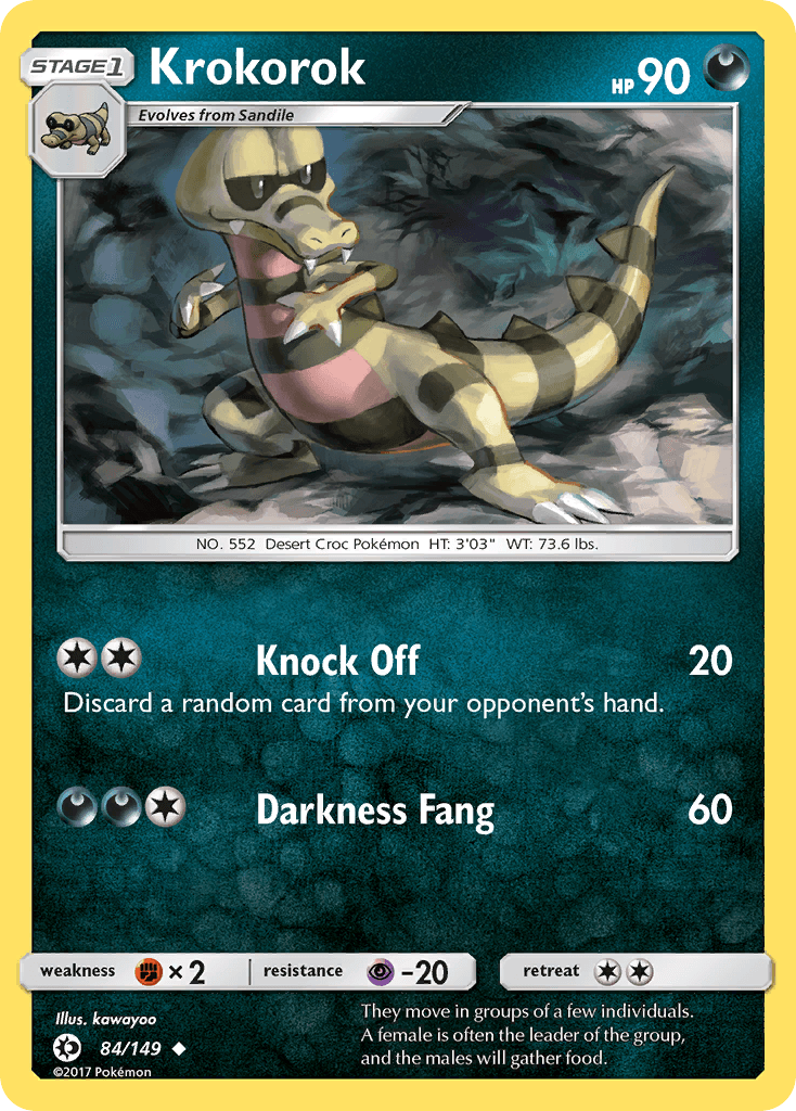 Krokorok, carta 84 de Sun & Moon