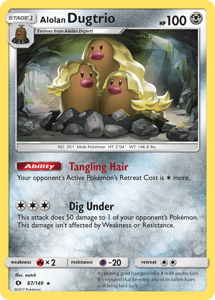 Alolan Dugtrio, carta 87 de Sun & Moon