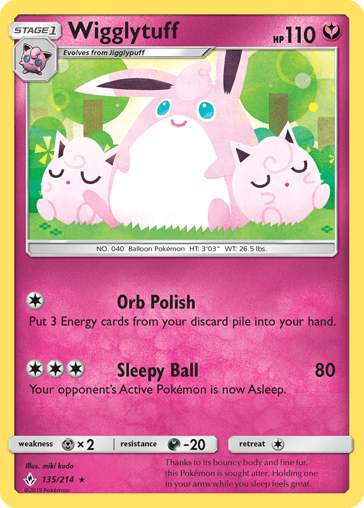Wigglytuff, carta 135 de Unbroken Bonds