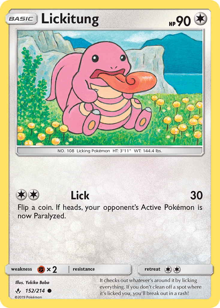 Lickitung, carta 152 de Unbroken Bonds
