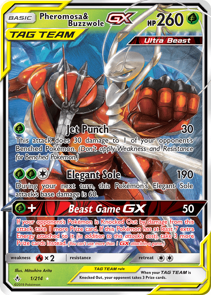 Pheromosa & Buzzwole GX, carta 1 de Unbroken Bonds