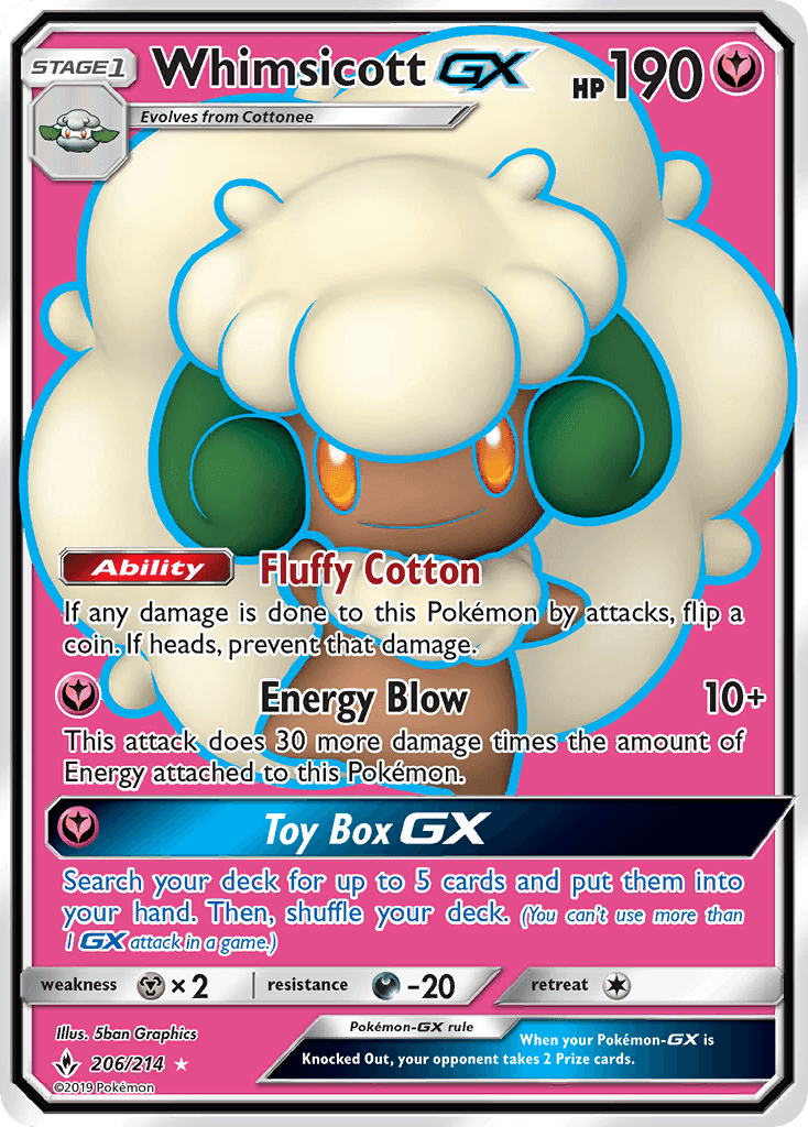 Whimsicott GX, carta 206 de Unbroken Bonds