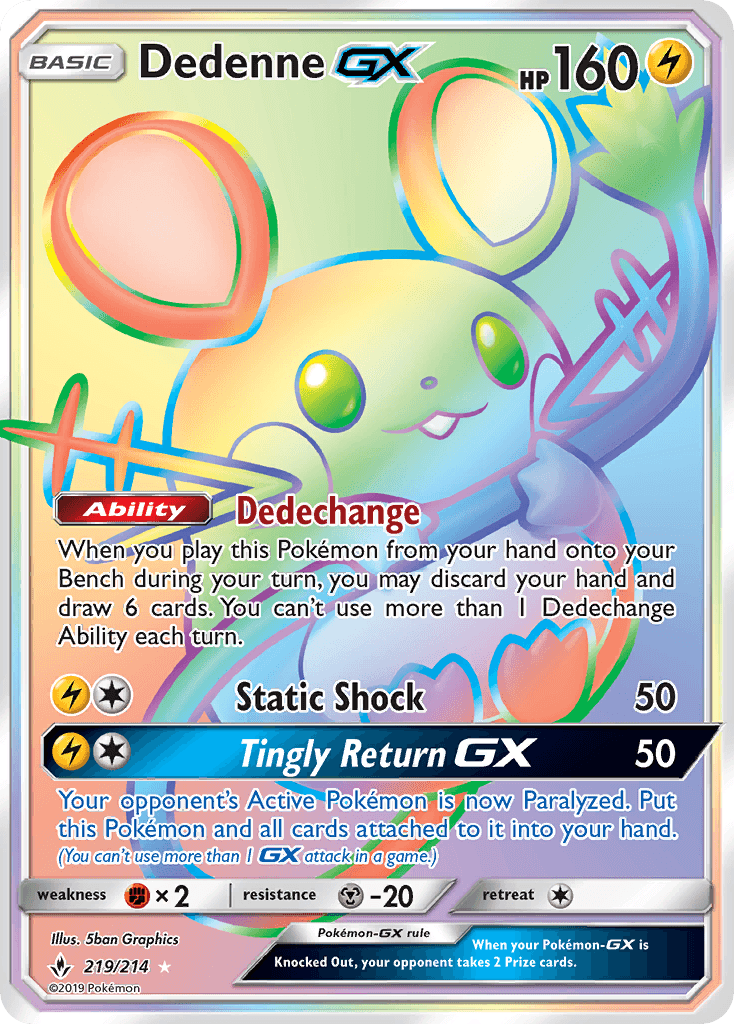 Dedenne GX, carta 219 de Unbroken Bonds