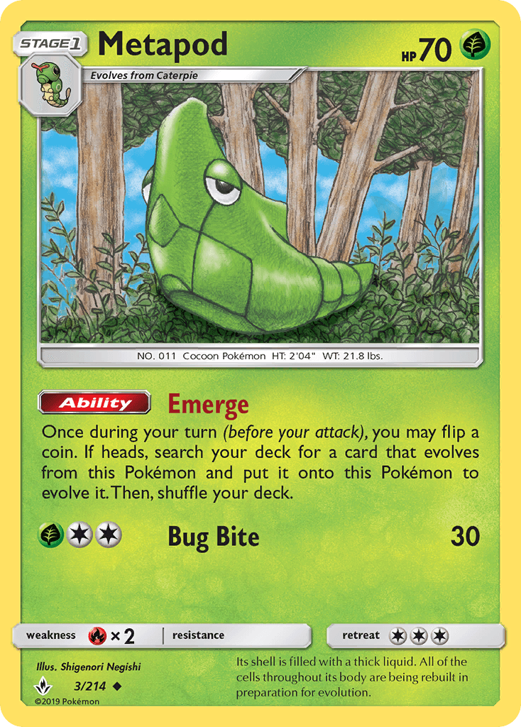 Metapod, carta 3 de Unbroken Bonds
