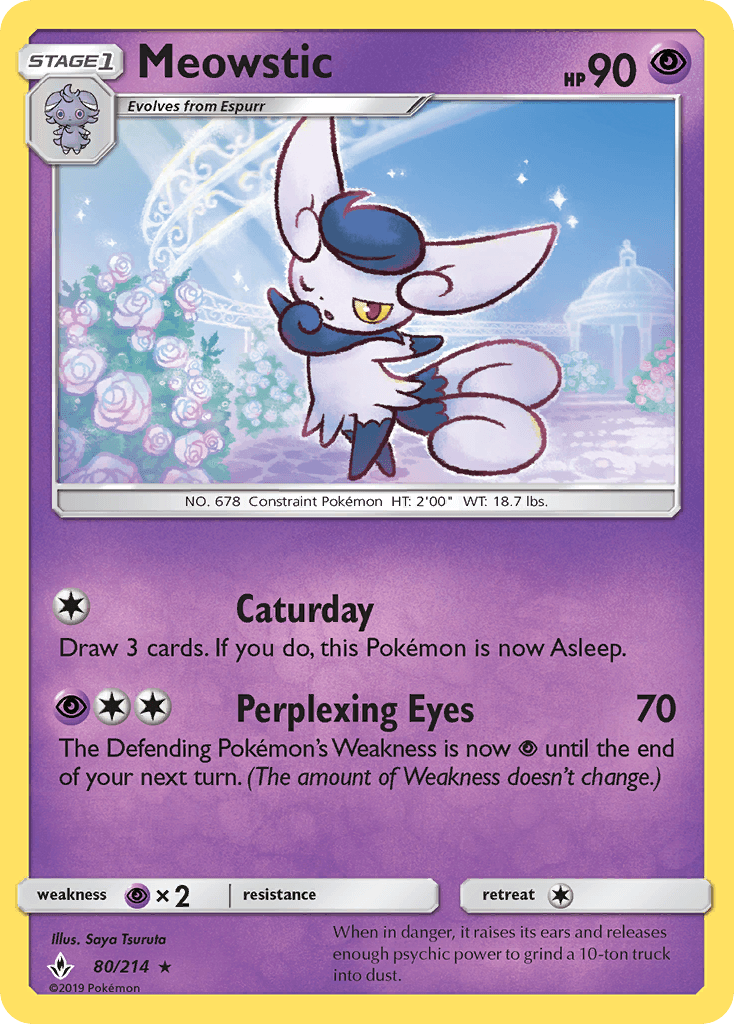Meowstic, carta 80 de Unbroken Bonds