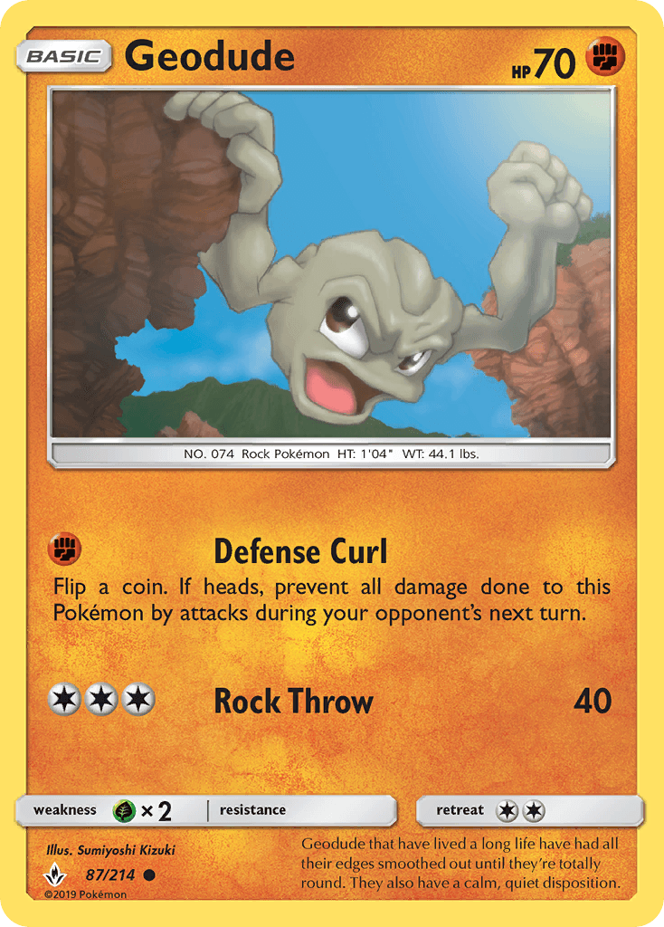 Geodude, carta 87 de Unbroken Bonds
