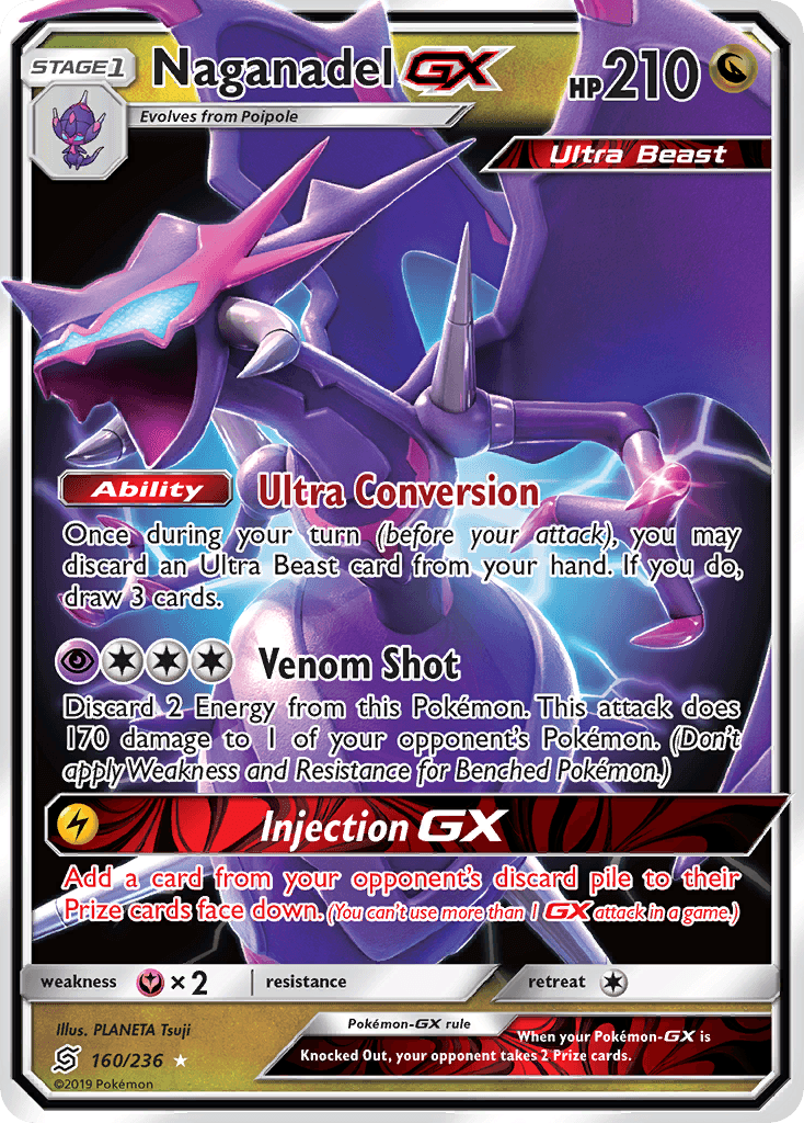 Naganadel GX, carta 160 de Unified Minds