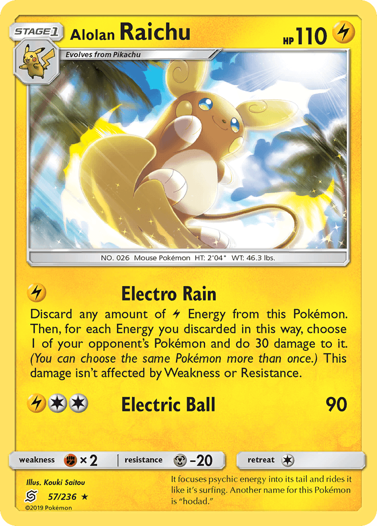 Alolan Raichu, carta 57 de Unified Minds