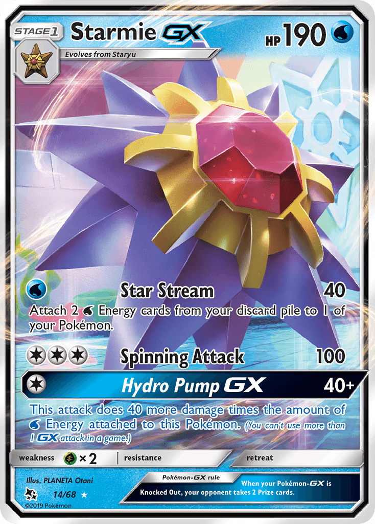 Starmie GX, carta 14 de Hidden Fates