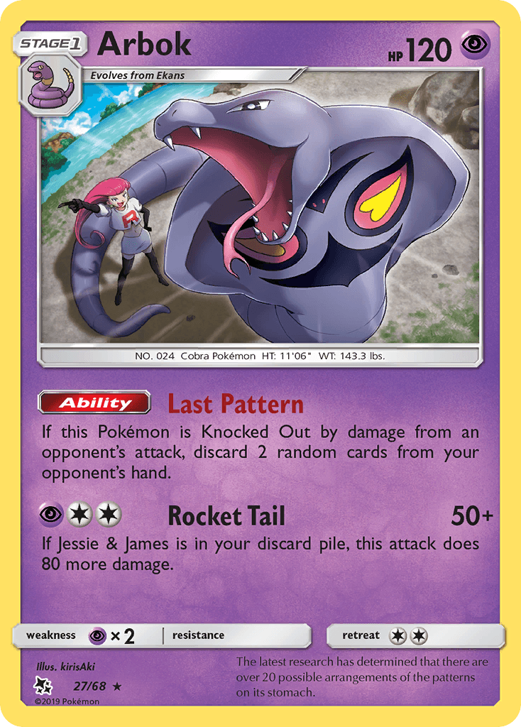 Arbok, carta 27 de Hidden Fates