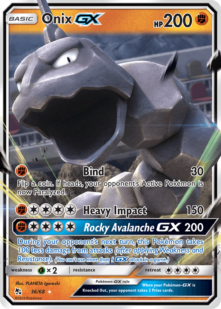 Onix GX, carta 36 de Hidden Fates
