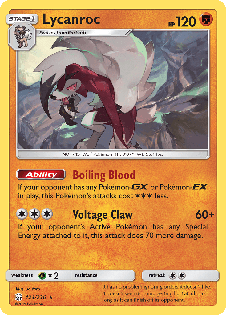 Lycanroc, carta 124 de Cosmic Eclipse