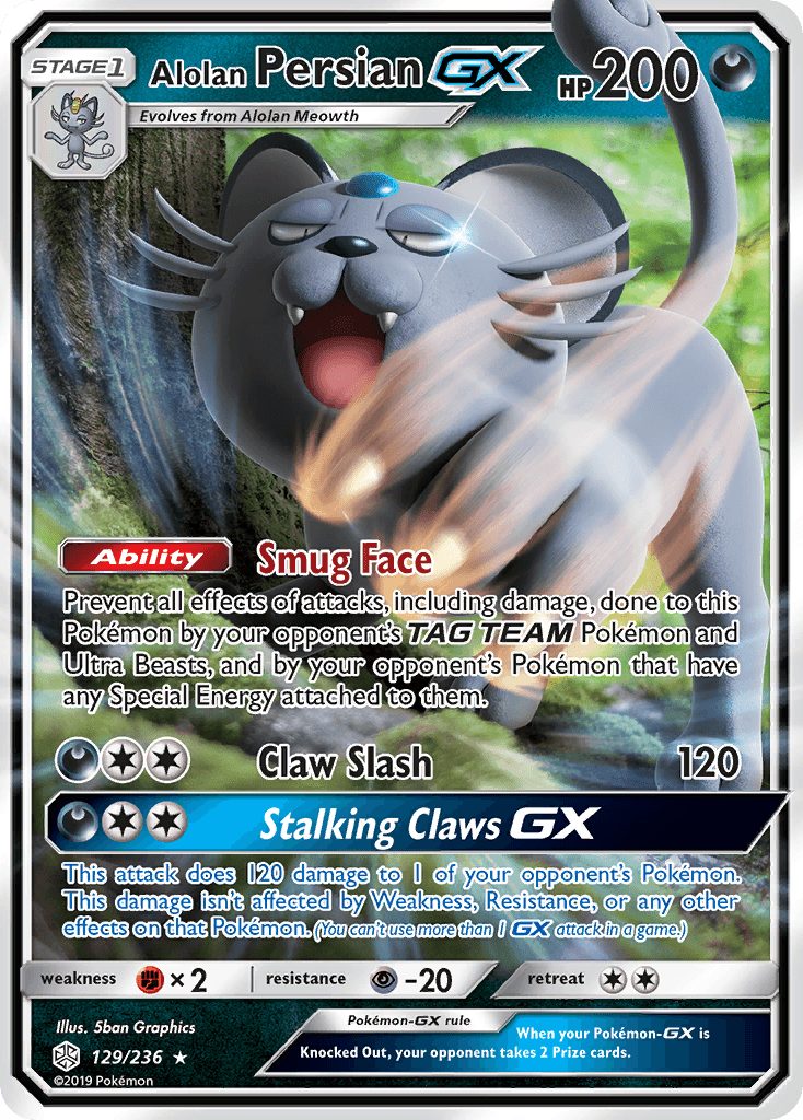 Alolan Persian GX, carta 129 de Cosmic Eclipse