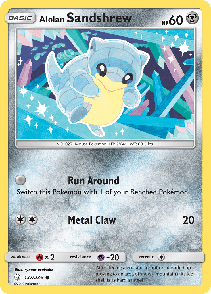 Alolan Sandshrew, carta 137 de Cosmic Eclipse