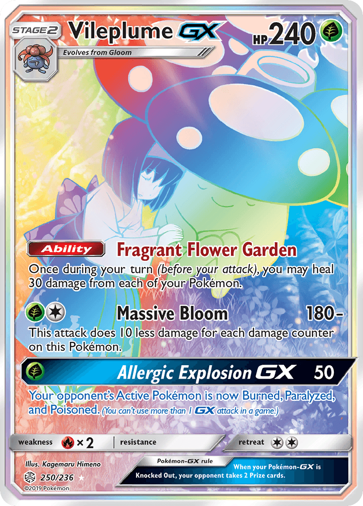 Vileplume GX, carta 250 de Cosmic Eclipse