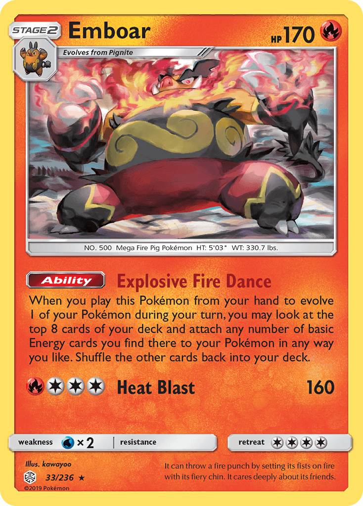 Emboar, carta 33 de Cosmic Eclipse