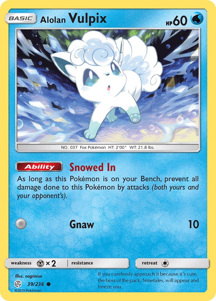 Alolan Vulpix, carta 39 de Cosmic Eclipse