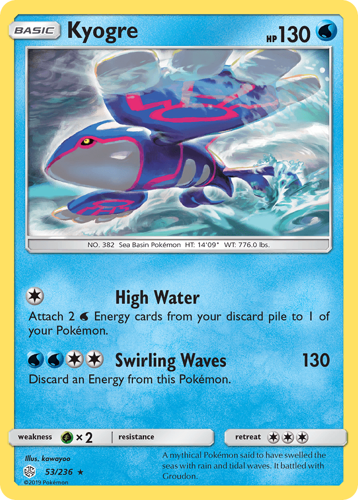 Kyogre, carta 53 de Cosmic Eclipse