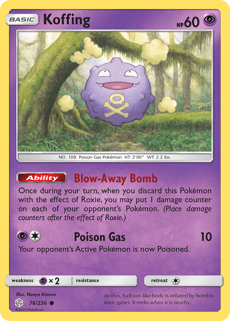 Koffing, carta 76 de Cosmic Eclipse