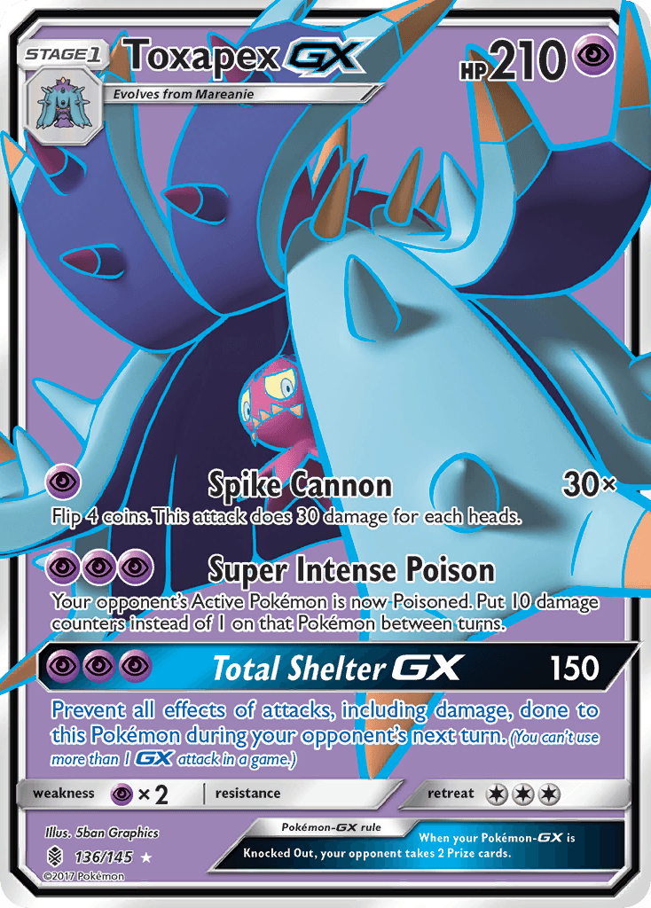 Toxapex GX, carta 136 de Guardians Rising