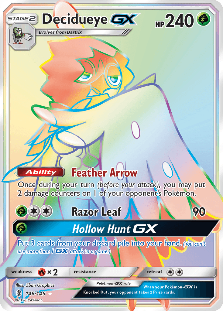 Decidueye GX, carta 146 de Guardians Rising