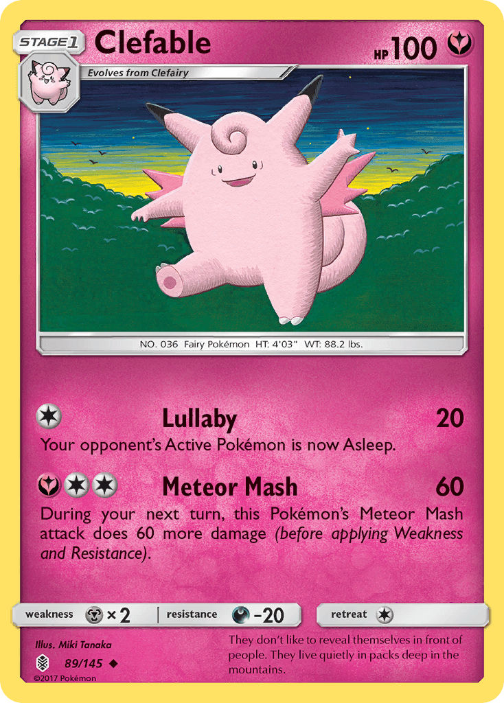 Clefable, carta 89 de Guardians Rising