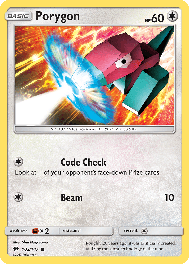 Porygon, carta 103 de Burning Shadows
