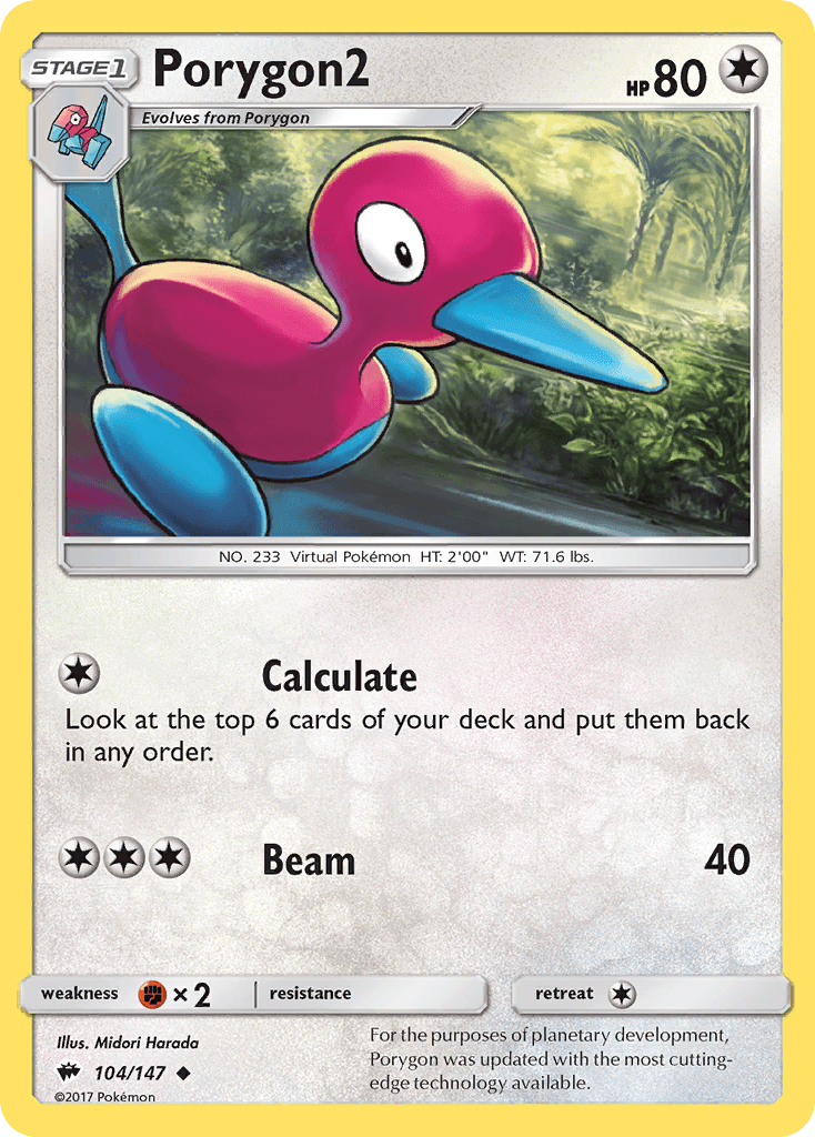 Porygon2, carta 104 de Burning Shadows