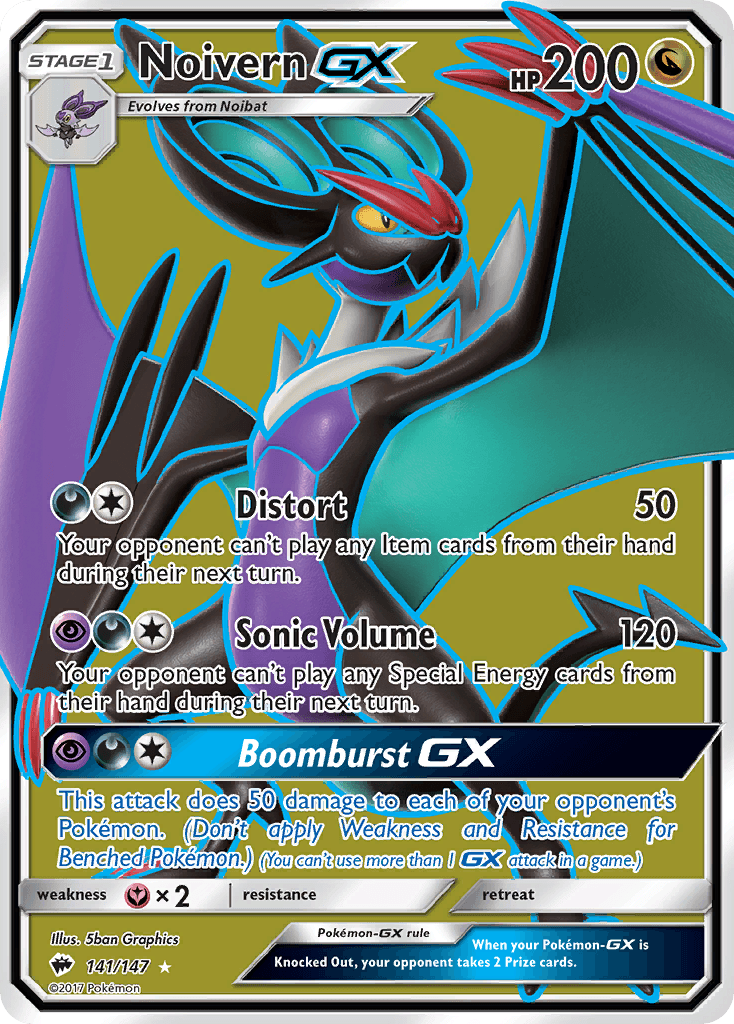 Noivern GX, carta 141 de Burning Shadows