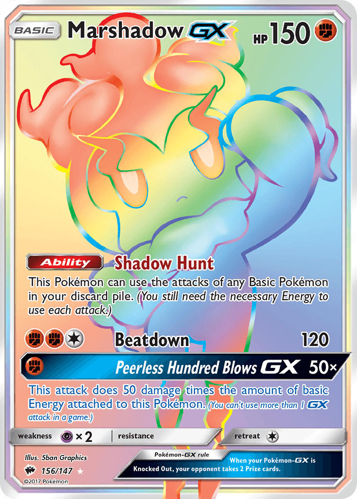 Marshadow GX, carta 156 de Burning Shadows