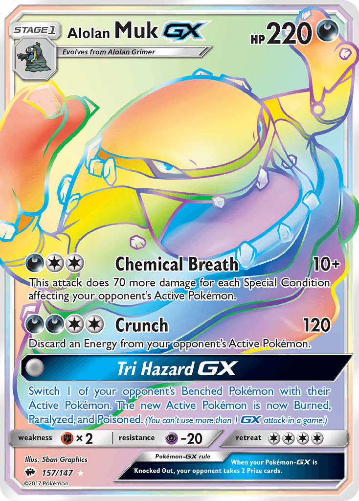 Alolan Muk GX, carta 157 de Burning Shadows