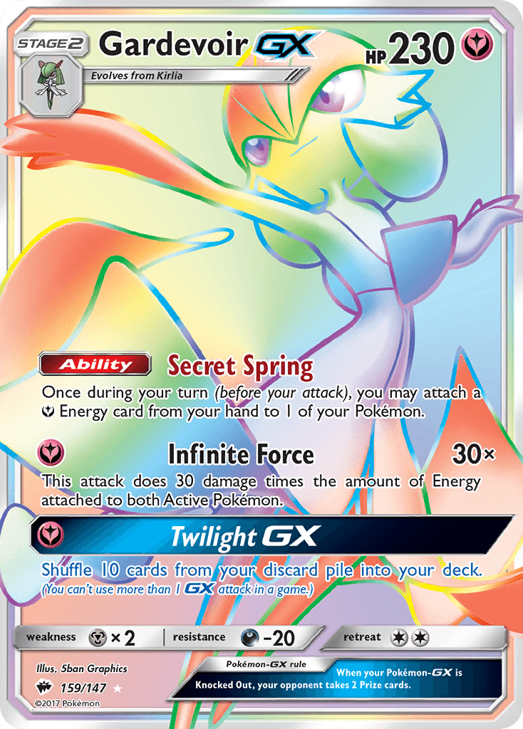 Gardevoir GX, carta 159 de Burning Shadows