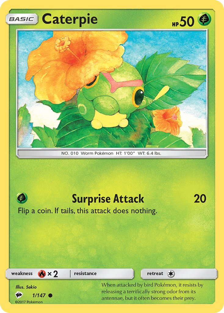 Caterpie, carta 1 de Burning Shadows
