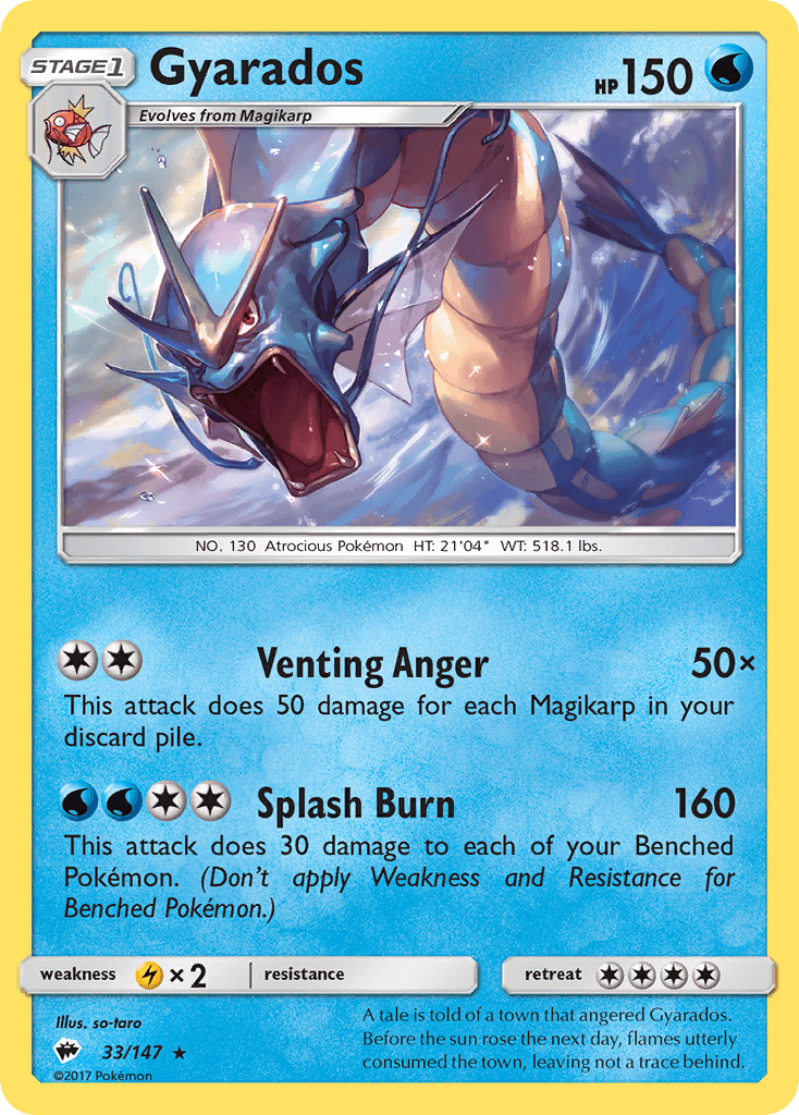 Gyarados, carta 33 de Burning Shadows